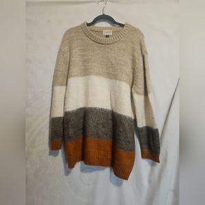 Long, soft, 3 neutral color sweater